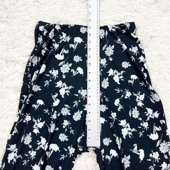 ASOS Black Floral Wide Leg Palazzo Pants 6 - Picture 8 of 12